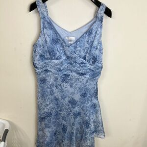 Vtg BOUTIQUE 18 Sleeveless Fully Lined Midi Blue  Y2K Fairycore Whimsigoth Dress